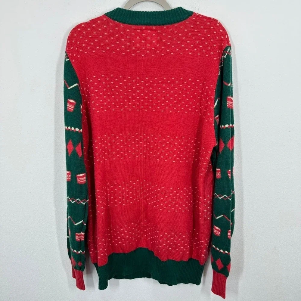 Tipsy Elves Christmas Tree Ugly Sweater Mens XXL Red Green Acrylic Holiday - Picture 9 of 9